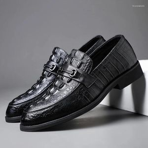 Casual Shoes 2024 Fashion Business Leather Dress Groom Low Help Set Foot Alligator Print Man Lofer