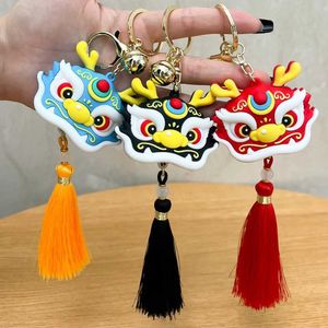 مفاتيح حبل الحبل الصيني Awakening Lion Keychain keychain for backrens backrens backpack conto cartoon animal new year q240403