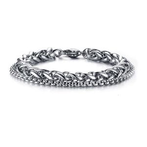 Men's Titanium Steel Double Layer Chain Bracelet Wind Jewelry Mixed Batch Br-590S