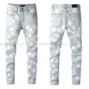 Мужские узкие для мужчин -брюки Дизайнерские джинсы серо