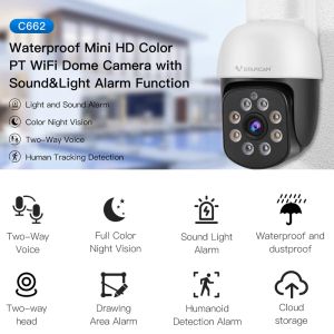 Kameras Vstarcam C662 3MP Outdoor WiFi Camera Security 3MP Full Color Night Vision Motion -Erkennung Zwei -Wege -Audio -Videoüberwachung Cam