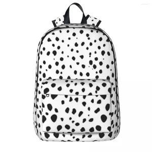 Backpack Dalmatian Spot - Polka in bianco e nero Polka Fashion Children Borse School Laptop Rucksack Travel Book Book Bag di grande capacità