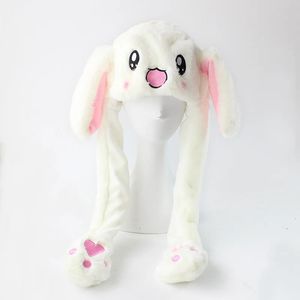 Pinch Hat Will Move The Rabbit Ears Animal Plush Hat Inflatable Balloon Hat Funny Gift Cap Performance Video Selfie Caps Lovely 240403