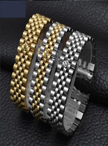 Oglądaj Akcesoria STAL STRAP MĘŻCZYZNA 13 mm17mm20 mm Sport dla luksusowych serii Pięć koralików Pełny solidny pasek Women Watch Band 22021428316460101