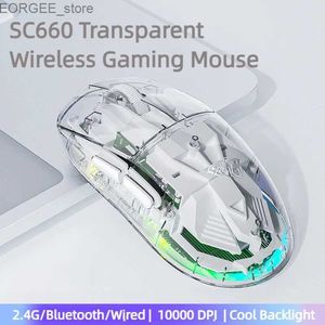 Ratos aula sc660 wireless bluetooth gaming mouse 10000dpi sensor óptico macro programável laptop ergonomic games mouse y240407