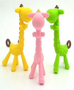 Barn039s giraff teether baby malande matkvalitet tandpinnar alla silikon leksakbett teether2017208