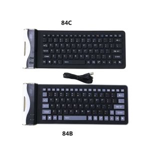 Tangentbord Portable USB Silicone Keyboard för bärbar dator PC Flexibel vattentät fällbart tangentbord trådlösa mjuka tangenter mini omslag anteckningsbok