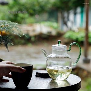 Бокалы для вина Wizamony Большая способность удерживать чайную стакана кипящая вода цветочная чая, установленная с высокой боросиликатной теплостойкостью