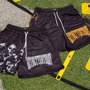 The GBT Brand Double Liner Mesh Shorts GYM Get Better Today Mens Clothing Oversized Basketball Running Y2k Inaka Power 240323