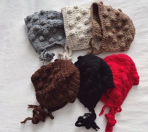 Ragazzi di moda ragazze cappelli all'uncinetto fatto a mano Autunno inverno bambini puro colore intrecciata di tane calda bernice per Natale Cap da festa Z5007