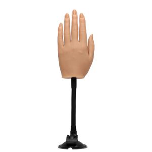 Silikonövning Hand realistisk akryl nagelkonst skyltdocka fingerträning med klipphållare för DIY salongkonstnärer 240325