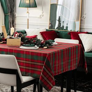 テーブルクロスイヤーの赤い正方形のテーブルクロスゲクステルレトロなクリスマスの飾り