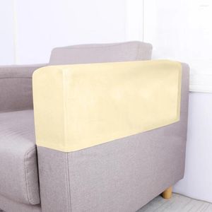 Stol täcker 2st universell soffa armstöd elastisk skydd för fast färgskydd tyg beige