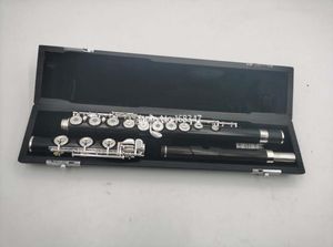 High Quality Flute 17 key Open hole C key B foot Ebony wood silver plated with case Cleaning cloth 6200239