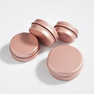 Lagringsflaskor 5-60 ml aluminium Tins Rose Gold Cream Eye Shadow Jar Tomkosmetiska behållare med skruvlock Makeup Förpackning