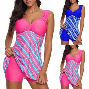 Women's Swimwear Comfortable Tank Top Quadrangle Pants Two Piece Set With Spotted Pink Print Sexy Beach S-6XL