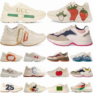 Sneakers casual skor läder läder starwberry logotyp elfenben tegel rött äpple gröna beige multi mun ebenholts ankare tiger våg rosa hjärta regnbo a4go#
