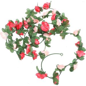 Dekorativa blommor Heminredning Simulering Flower Garland Rose Wedding Artificial Decoration Christmas Ornament PVC