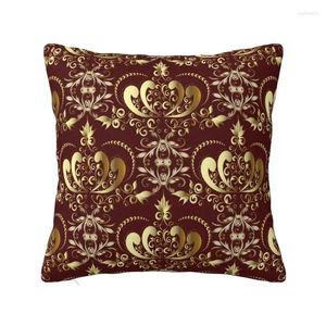 Pillow Vintage Gold Royal Seamless Pattern Cover 45x45 Home Decor Print European Baroque Floral Throw For Sofa Two Side