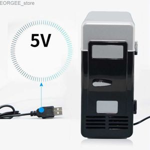 Dondurucu Taşınabilir Mini USB 5V Soğutucu İçecek Arabalar için Uygun Soğutucu/Sıcak Soğutucu PCS Siyah ve Beyaz 2023 Y240407