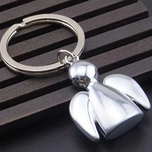 Keychains Lanyards Fashion Metal Angel Key chain Men Women Couple Car Ring waist Hanging Gospel Keychain lovers group Best gift Jewelry Q240403