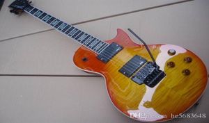 Hela ny ankomst Cibson Custom Shop Electric Guitar med Abalone Inlay Floyd Rose Tremolo toppkvalitet i Cherry Burst 17232524