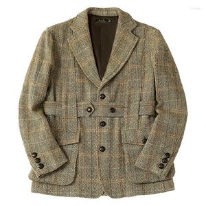 Men's Suits Tweed Norfolk Jacket Safari Style Vintage England Suit