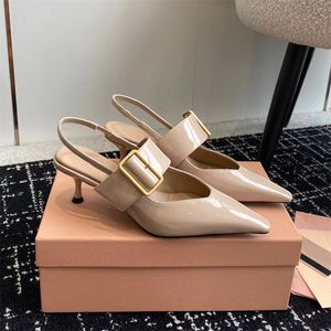 Sandalen Designerin High Heels Frauen speicherte Lack Leder Fein Absätze nackte Farbe sexy professionelle Hochzeitsfeier Frauenschuhe Luxus für Kurt Sandale