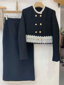 Vestido de duas peças feminino elegante e exclusivo tweed y2k cenas