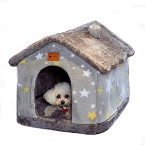 Kennels Foldable Dog House Pet Cat Bed Removable Indoor Puppy Kennel Nest Warm Enclosed Cave Sofa Supply Camas De Perro