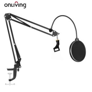 Stand ONLIVING NB35 Microphone Suspension Boom Scissor Arm Stand/Mic Clip Holder/Mounting Clamp Pop Filter Mask Shield/Stand Clip Kit