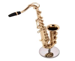 Mode guldpläterade mini instrument mini saxofon presenter hem dekoration3239776
