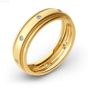 Fashion Gold Moissanite Rings Wedding Band Classic Style Classic Style 10K/14K/18K Gold Platinum Ring Hen Men
