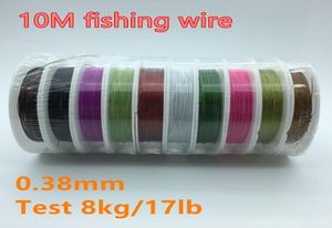 10pcsbarrel colorato 10m 17 fili inossidabile filo di pesca in acciaio inossidabile sfera di rivestimento per rivestimento filo filo di pesce covona