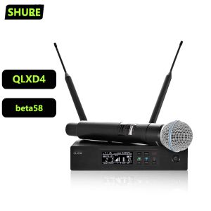 Microfoni QLXD4BETA58 Sistema di microfono wireless professionale UHF di alta qualità, Microfono a loop di guida per una grande festa di concerti