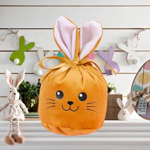 Gift Wrap Easter Drawstring Bag Candy Bags 5 Cute Cartoon Ear Flannel Goodies Snack For Happy