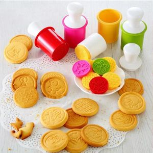 Moldes de cozimento Ferramenta de bolo molde 3d Cutter Cutter Plástico tema de Natal FONDANT IMPRESSÃO BISCUITO BISCUITO MOLD