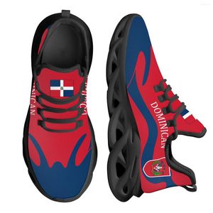 Casual Shoes instereTarts Flag Dominican National Emblem Design Lekkie oddychające trampki koronkowe platforma