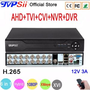 Recorder 1080p CCTV -kamera 1080n 16ch 16 -kanal ansiktsdetektering Hybrid 6 i 1 wifi xvi nvr tvi cvi ahd dvr övervakningsvideoinspelare