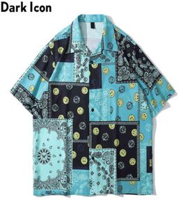 Bandana Polo Shirt Men Blue Cashew Flower Street Fashion Men039s Hawaiian Shirt Male Top 2106039957471