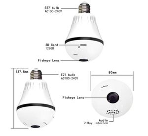 WIFI Doorbell Light Bulb Video IP Camera CCTV 360 Degree Panoramic Fisheye VR Cam For Home Security Wireless Two Way Audio DPHS1138637753