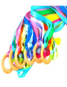 Ins Rainbow Baby Ting Ring Baby Teethers Ribbon TROTHING TRÄNING Crinkle Material Inside Sensory Toy Soothers B19247759257