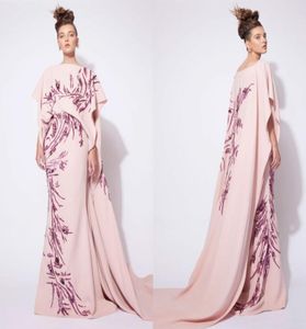 Vestidos de noite de flor de chiffon elegantes vestido formal rosa de comprimento longo azzi e osta 2016 vestido de baile árabe do Oriente Médio Sty4658963