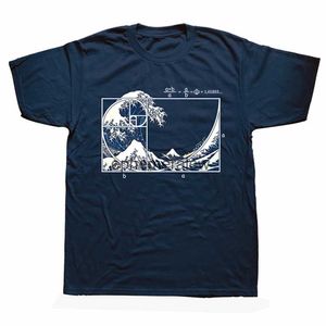 メンズTシャツ数学数学ミームグレートウェーブTシャツ面白い学校のティートップス短袖Tシャツ服の皮肉科学TシャツH240407