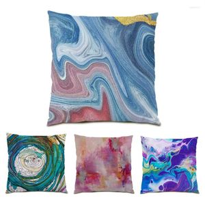 Pillow Decoration Home Decor Colorful Cover 45x45 Oil Painting Living Room Polyester Linen Artistic Velvet E0353