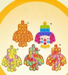 Clown Push Bubble Sensory Toy Stress Relief Desktop Puzzle Squeeze Toys For Child Anti-Stress Rainbow Colorfula159785556