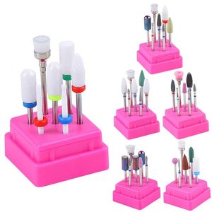 7pcs Ceramic Nail Drill Bits Set Milling Cutter for Manicure Machine Accessories Rotary Burrs Pedicure Cutter for Remove Gel Bit