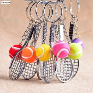 Keychains Lanyards Tennis Racket Keychain - Cute Sport Mini car 6 color Pendant Keyring Sports Key Chain Who love sports Gifts 17248 Q240403