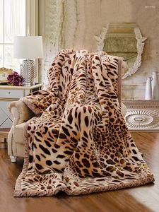 Coperte coperte di fascia alta e inverno addensata stampa calda stampa leopardo tintura tintura geometrica foglio di letto plus size