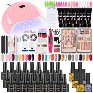 Vestidos Conjunto de unhas UV LED LED LUBLEIRA DE PERIFICAÇÃO DE UNIDADE para Gel Electric Unhing Brill para Sponeador de ouvido Clippers de pregos Pedicure Esfoliando Kit de ferramentas